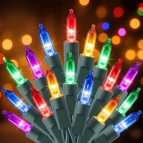 Vista 10 de Brightown Luces de Navidad blancas cálidas, 32 pies, 100 luces LED de Blanco cálido