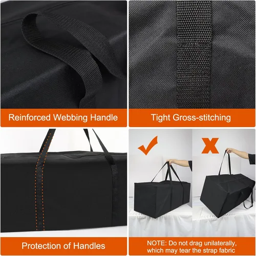 Vista 4 de Nomiou Bolsa de lona deportiva Bolsa grande para viajes, tela duradera 600D, bolsa de lona plegable para hombres y mujeres, Negro