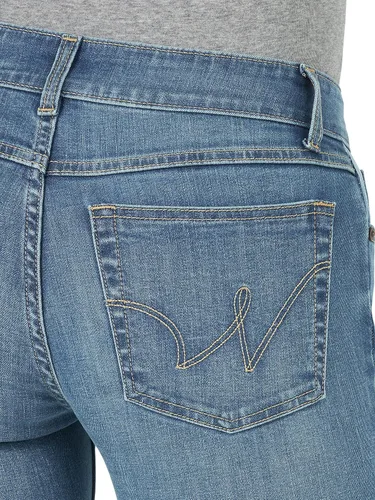 Vista 5 de Wrangler Aura - Mezclilla elástica de tiro regular con bolsillo bordado para mujer