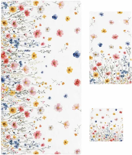 Vista 11 de Seven Roses Juego de toallas de baño costeras, toallas de baño suaves y absorbentes, toallas de baño náuticas con estrellas de mar para baño Kicthen