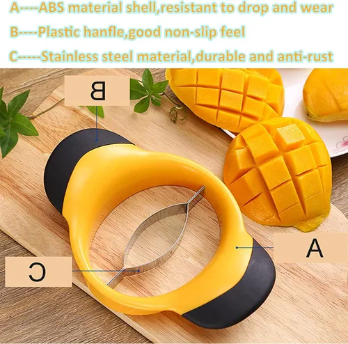 Vista 7 de Cortador de mango,Herramienta de eliminación de hoyos de mango,Cortador de mango con hoja de acero inoxidable con mango de goma para facilitar