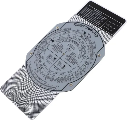 Vista 5 de E6B Flight Computer Aviation Plotter Slide Rule for Flight Training Navigation, Transparent ABS Plastic Enderboard for Pilots Students