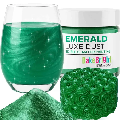 Vista 9 de Polvo brillante comestible para pasteles, polvo de brillo comestible para pasteles, polvo de brillo comestible verde claro para decoraciones