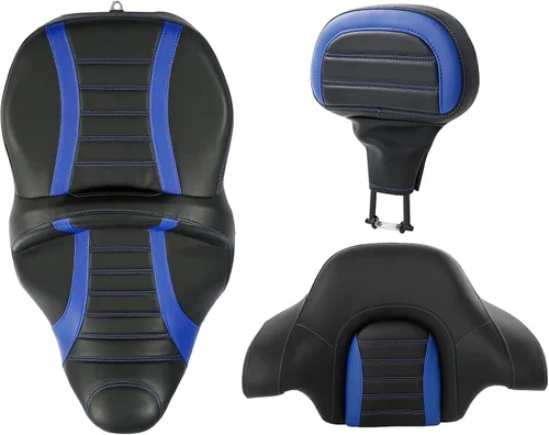Vista 9 de Cojín de asiento de motocicleta de una sola pieza para respaldo de pasajero para Harley Touring Road King Street Glide Road Glide Electra Glide 14-23