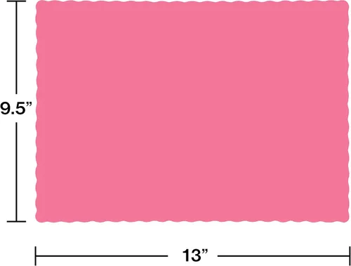Vista 2 de Creative Converting 318937 50 manteles individuales de 9.5" por 13.38", color amatista., Rosa (Candy Pink)