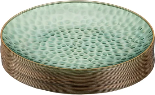Vista 16 de PLASTICPRO Paquete de 30 platos de plástico martillado, platos de plástico desechables pesados, elegantes platos de fiesta transparentes martillados