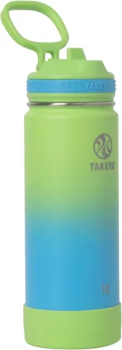 Vista 36 de Takeya Actives - Botella de agua con tapa con popote, duradera y de fácil cuidado, con aislamiento de acero inoxidable, tapa sin BPA con asa