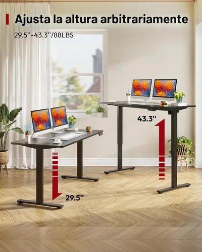 Vista 9 de SANODESK Escritorio Eléctrico de Pie de 40 x 24 pulgadas, Superficie de Una Pieza, Escritorio de Altura Ajustable con Controlador de 6 Botones Marco