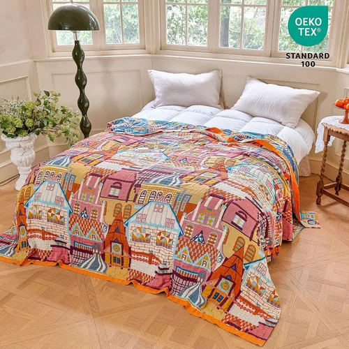Vista 13 de MSGKV - Manta bohemia/primaveral de algodón para sofá y sala de estar, de gasa acogedora, de 50 x 60 pulgadas 50"x60" Cotton Throw, Woven Bird