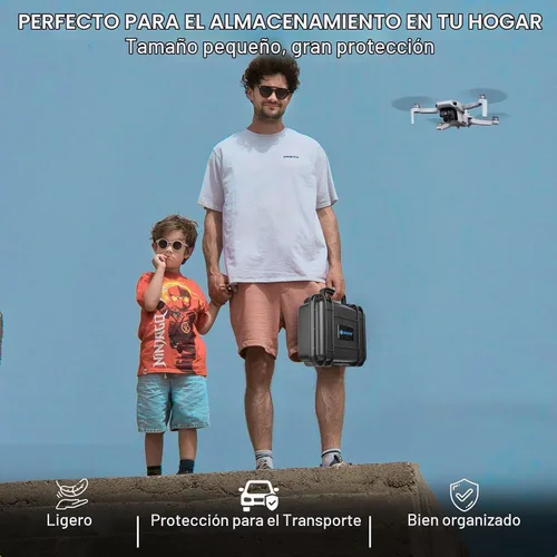 Vista 7 de Lekufee - Carcasa rígida compacta y portátil, resistente al agua, compatible con accesorios para Dron DJI Mini 2 y Mavic Mini 2.