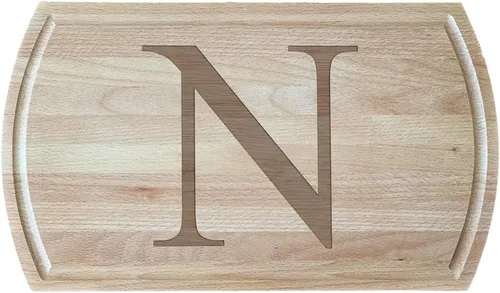 Vista 21 de Tabla de cortar de haya blanca grabada con elegante inicial, perfecta para cocinas sofisticadas del hogar y chefs profesionales