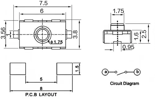Vista 5 de 100 piezas de 3 x 6 x 2.5 sin microinterruptor normalmente cerrado, 3 x 6 teclas de botón de gel de sílice SMD Touch 4 x 6 NC botón suave