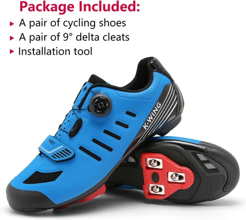 Vista 6 de Zapatos de ciclismo unisex compatibles con Pelaton para interiores, zapatos de bicicleta de carretera, zapatos de bicicleta de montaña para hombres