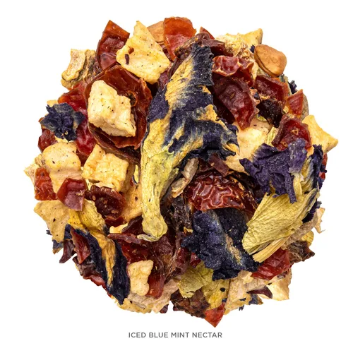 Vista 5 de Tea Forte Tea Over Ice Blue Mint Nectar - Mezcla Premium de té helado de hierbas orgánicas sin cafeína, 5 bolsas de té con infusor piramidal hechas