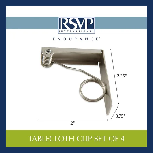 Vista 3 de RSVP International Endurance Collection, clips para mantel, 2x2.25, acero inoxidable