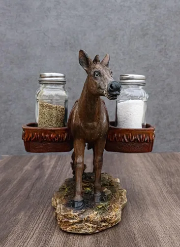 Vista 8 de Ebros Gift Western Country Farm Mule Donkey Ass Carrying Saddlebags Figurine Salt Pepper Shakers Holder Decoración De Animales De Trabajo Caballos