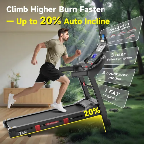 Vista 2 de Cinta de correr con ventilador, caminadora plegable de 5.1 HP con capacidad