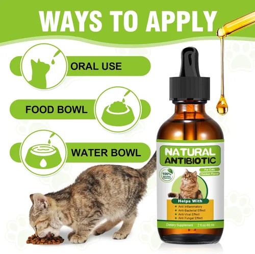 Vista 5 de Antibióticos naturales para gatos, antibiótico para gatos, multivitamínico para gatos, apoyo inmunológico, apoya el alivio de la picazón
