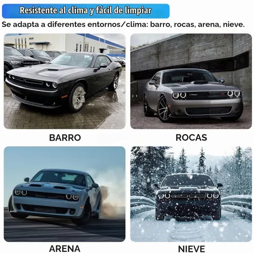 Vista 5 de Guardabarros antisalpicaduras, guardabarros moldeados resistentes compatibles con Dodge Challenger 2015-2023, aletas de barro delanteras y traseras
