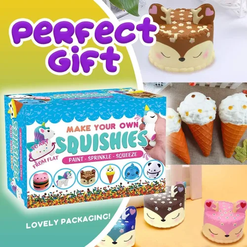 Vista 7 de Insnug Juguetes sensoriales esponjosos, juguete para aliviar el estrés para niñas y niños de 4, 6, 8, 10 años, Kawaii Jumbo DIY Slow Rising Squeeze