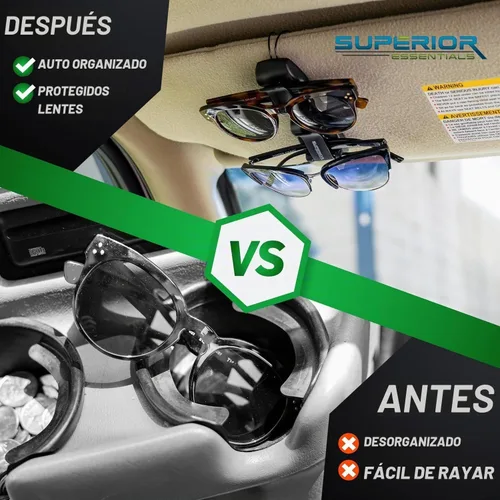 Vista 4 de Soporte para lentes de sol para visera de automóvil, soporte para gafas de sol y clips para tarjetas de boletos, accesorios para visera
