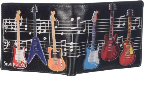 Vista 3 de Shag Wear Cartera de guitarra eléctrica para hombres y adolescentes de piel sintética vegana de 4.5 pulgadas, Guitarras eléctricas, Moderno