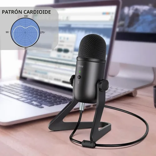 Vista 2 de FIFINE Micrófono de podcast USB K678 para grabación en streaming