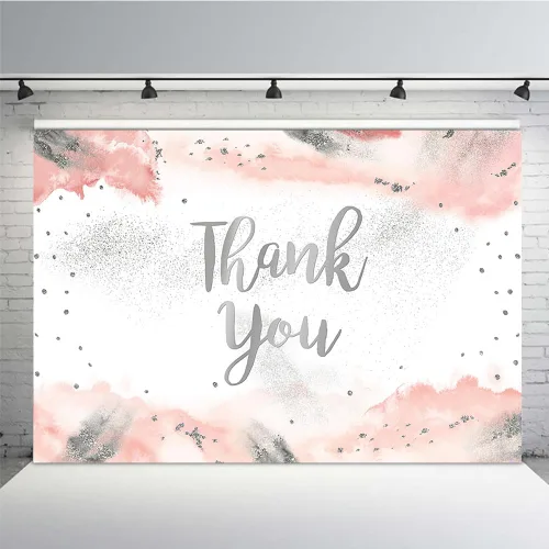Vista 8 de MEHOFOND Fondo de graduación con texto en inglés "Thank You for All You Do" de 7 x 5 pies, color dorado y azul claro, acuarela para padres