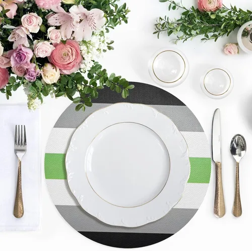 Vista 3 de Agender Pride Flag Round Placemats 15 Inch Seasonal Table Mats Decorative Table Mats for Home Kitchen Holiday Decoration