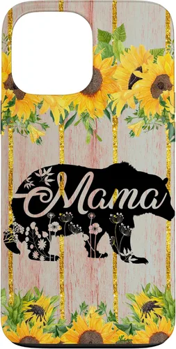 Vista 24 de Mama Bear Rustic Woodgrain Sunflower Farmhouse Country Mama Case for iPhone 17