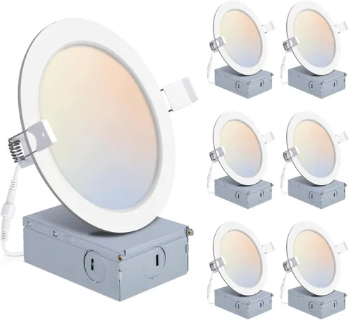 Vista 13 de POWERASIA Paquete de 2 Luces Empotradas Inteligentes de 6 Pulgadas, Iluminación LED Empotrada Ultra-Delgada 12W 1200LM Downlight Inteligente
