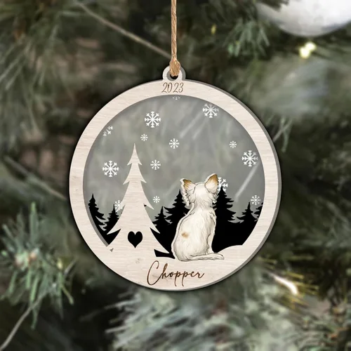 Vista 127 de Nazenti Adorno de Navidad conmemorativo personalizado, regalo personalizado de recuerdo de perro, condolencias por pérdida de mascotas, sabueso