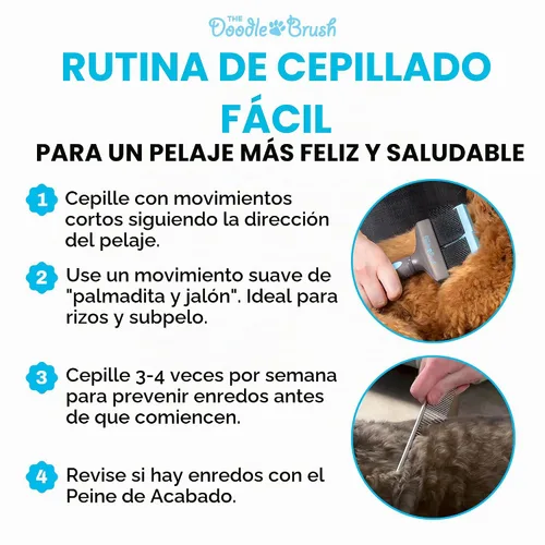 Vista 7 de Cepillo para garabatos para perros, pelo de perro, cepillo para caniches, Goldendoodle, Bernedoodle, Bernedoodle, flexible para perros, caniche