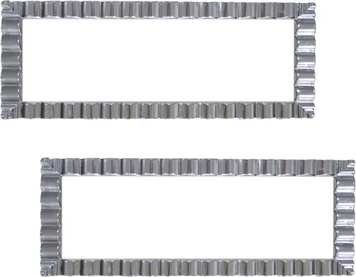 Vista 7 de Party Essentials Bandejas onduladas decorativas desechables de plástico duro, 14 "x 6", transparentes