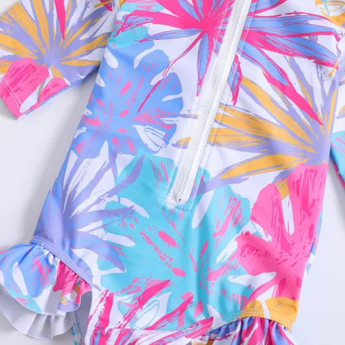 Vista 42 de MERSARIPHY Traje de baño de una pieza para niña pequeña, traje de baño de manga larga, traje de baño para niñas