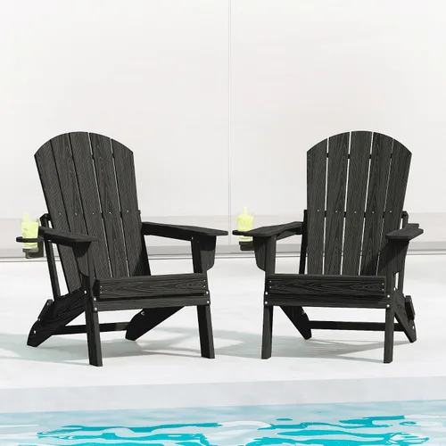 Vista 35 de HDPE Silla Adirondack plegable, Aruba