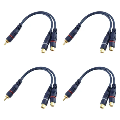 Vista 6 de Antrader 7.87 pulgadas 1 hembra a 2 macho RCA Y cable divisor para audio