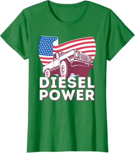 Vista 26 de Diesel Power American Flag - Camiseta de camioneta de mecánico diésel, Negro, S