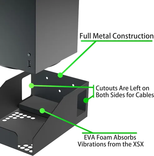 Vista 4 de Funturbo Xbox Series X Wall Mount - Metal Wall Mount with Ventilation Design for Xbox Series X