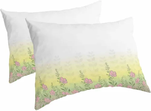 Vista 9 de Fundas de almohada de tamaño King con hojas verdes, rosas, flores, fundas de almohada suaves decorativas para sofá de cuerpo largo, con cierre
