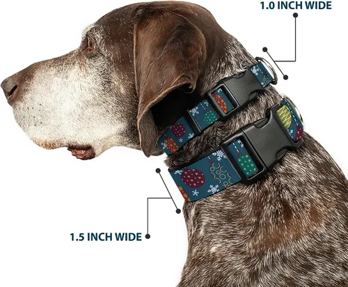 Vista 2 de buckle-down 9 – 15" Navidad Ornamentos/copos de nieve azul/blanco/multi color de plástico Clip Collar, Small