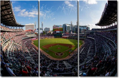 Vista 34 de TUMOVO Arte de pared en lienzo para estadio deportivo, arte de pared de campo Wrigley en Chicago, pinturas de Chicago, impresiones sobre lienzo