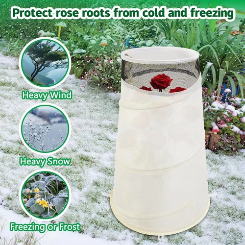 Vista 4 de Conos de Rosa Emergentes de 20" x 13" x 9" para Protección en Invierno, Cubierta Protectora de Collares de Rosa de Invierno, Cubierta Protectora