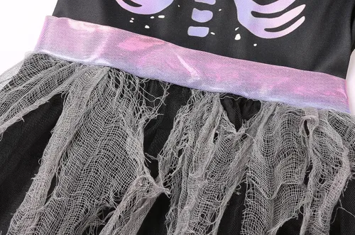 Vista 5 de Disfraz de unicornio para niñas, disfraz de unicornio de esqueleto zombi de Halloween