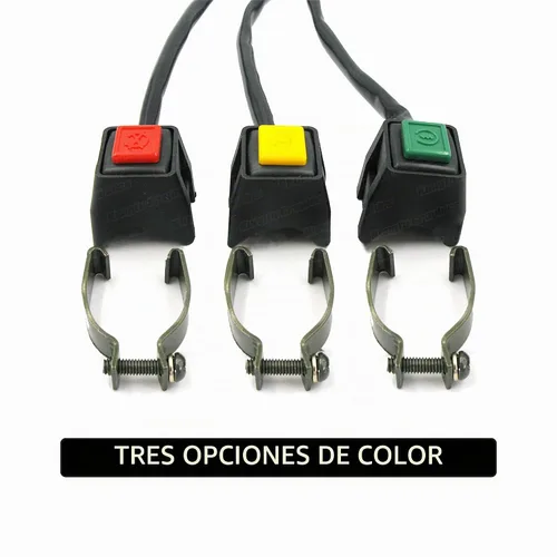 Vista 4 de Interruptor universal de manillar para arranque de motor de motocicleta ATV UTV, botón verde