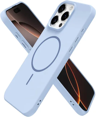 Vista 34 de Oakxco Funda de Silicona Mag Safe para iPhone 12 Pro Max, Funda Magnética Delgada y Fina Compatible con Carga Inalámbrica MagSafe, Bonita Funda