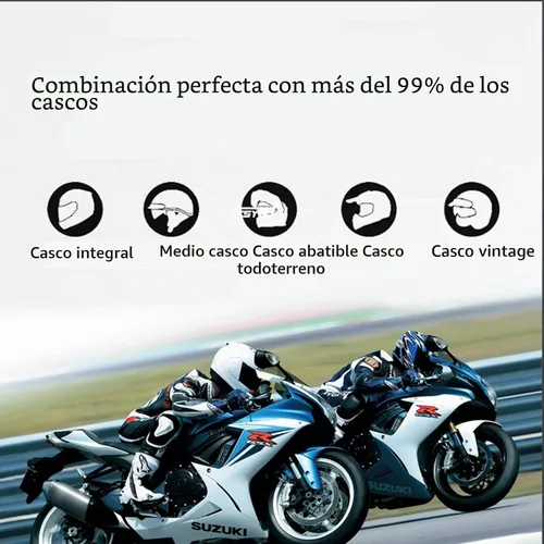 Vista 7 de Auriculares de intercomunicación Bluetooth para casco de motocicleta, 2 conductores de comunicación de 1000 M, IP67 impermeable, llamadas manos