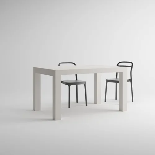 Vista 7 de Mobili Fiver, Iacopo Mesa de comedor extensible, color blanco Ashwood, fabricada en Italia