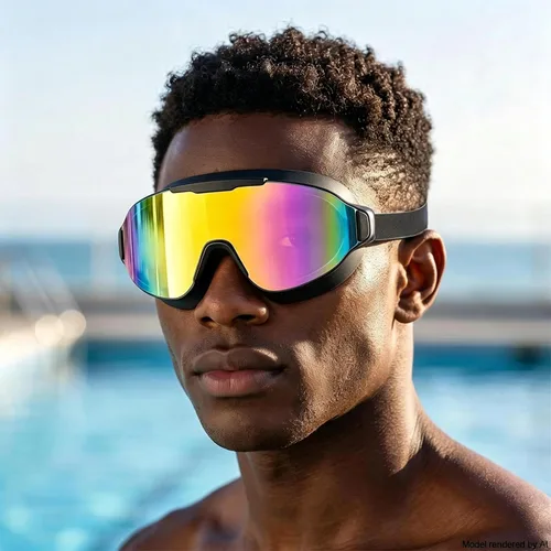 Vista 8 de Gafas de natación, gran angular antivaho y a prueba de fugas UV, gafas de natación de moda para hombres y mujeres