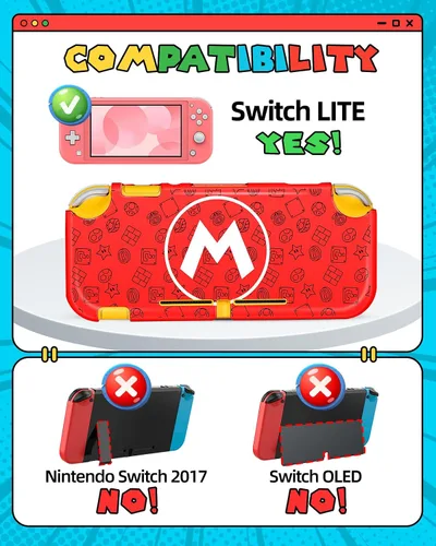 Vista 2 de Gurgitat 2 in 1 for Nintendo Switch Lite Case Protector - 24 Game Card Holder Case & Switch Lite Protective Cover Cute Funny Cartoon Hard Shell for
